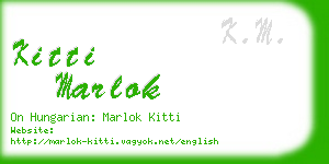 kitti marlok business card